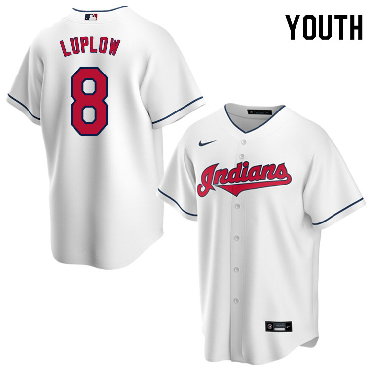 Nike Youth #8 Jordan Luplow Cleveland Indians Baseball Jerseys Sale-White